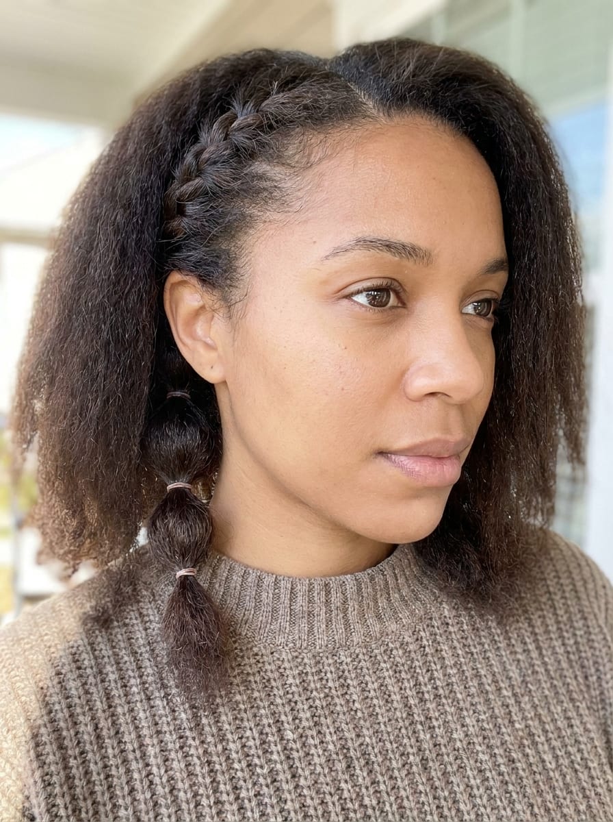 Bubble Braid mit geflochtener Front - Flechtfrisur mittellang